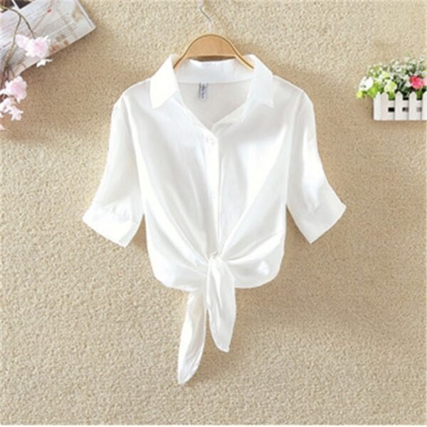 Casual Tops Short Sleeve Solid Top Blouses Blusas Feminin