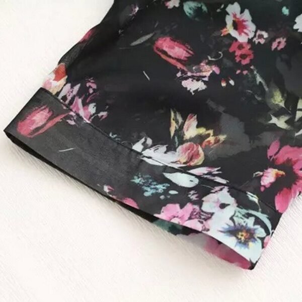 Women Vintage Floral Chiffon Shirts Small Fresh Simple Long Sunscreen Blouse - Image 4