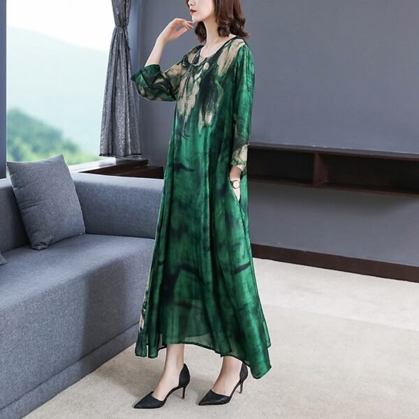 Mulberry Silk Maxi Dress Spring Summer Vintage 4XL Plus Size Dress - Image 6