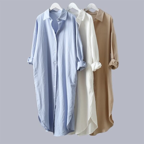 VogorSean Cotton Women Blouse Shirt Linen Cottons Casual Plus size