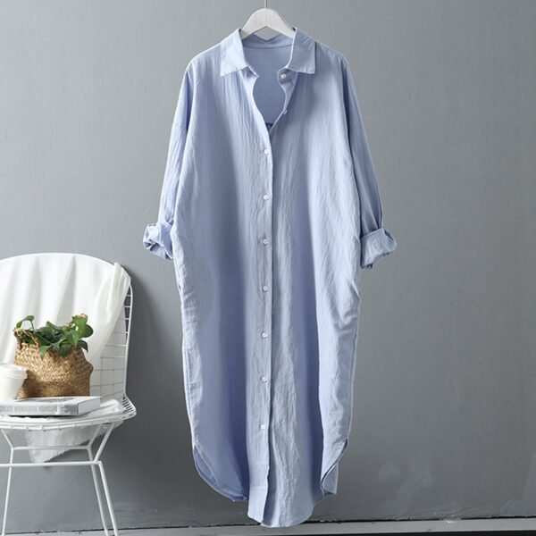 VogorSean Cotton Women Blouse Shirt Linen Cottons Casual Plus size - Image 2