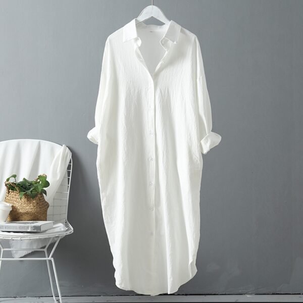 VogorSean Cotton Women Blouse Shirt Linen Cottons Casual Plus size - Image 3