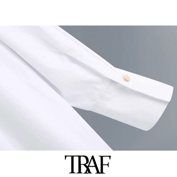 TRAF Women Fashion With Side Buttons Loose Asymmetrical Blouses - Image 4