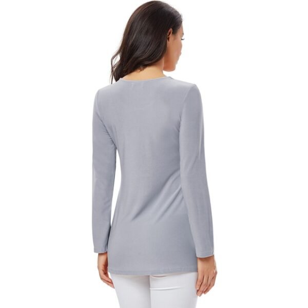 YTL Ladies Golden Diamond Waist Decoration Slim Tunic Tops Casual Party Long Sleeve - Image 2