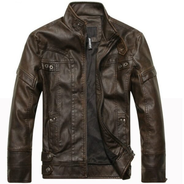 New Men's Leather Jackets Autumn Casual Motorcycle Outwear Leather Jacket
