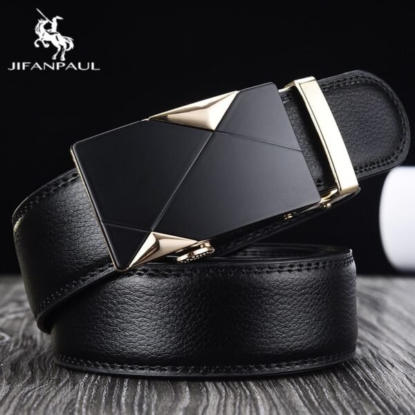 Men's Brand Design High-Quality Cow Leather Alloy Automatic Buckle Belts - Image 2