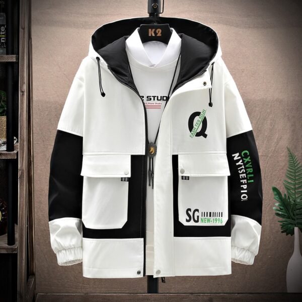 Spring Autumn Male Fashion New Print Casual Coat Windbreaker Youth Jackets - Image 5