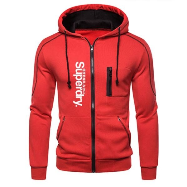 New Print Design Men's Sportswear Hooded Casual Zipper Jacket Sweatshirt - Image 4