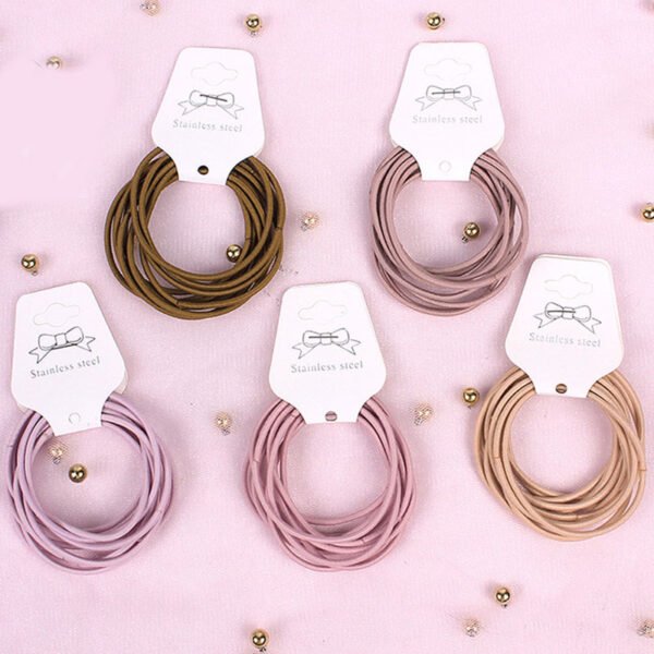 10Pcs 5cm Rubber Bands Scrunchy Elastic Hair Bands For Hair