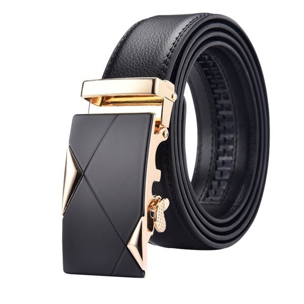 Men's Brand Design High-Quality Cow Leather Alloy Automatic Buckle Belts - Image 4