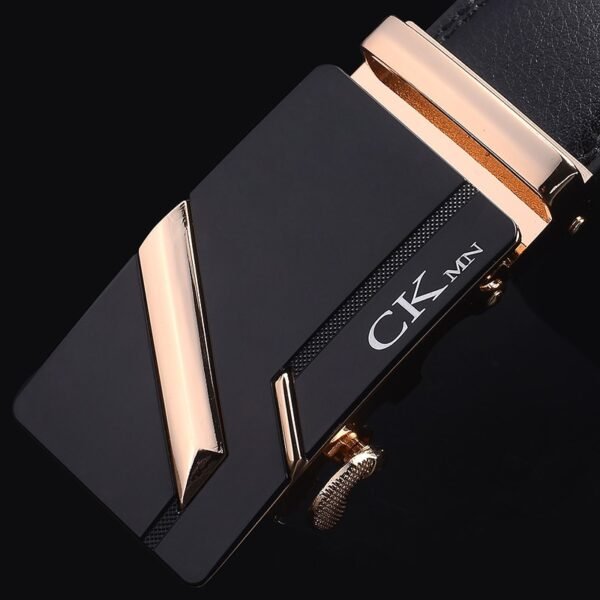 High-Quality Genuine Leather Belt Automatic Buckle Authentic Girdle Men's Belts - Image 3