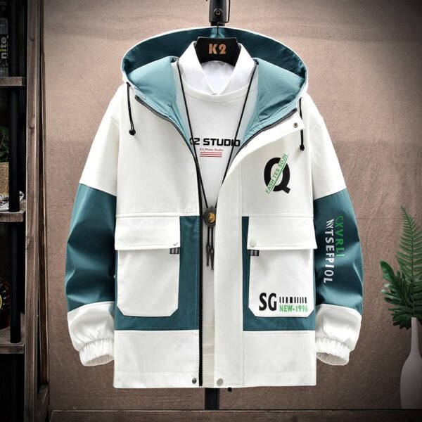 Spring Autumn Male Fashion New Print Casual Coat Windbreaker Youth Jackets