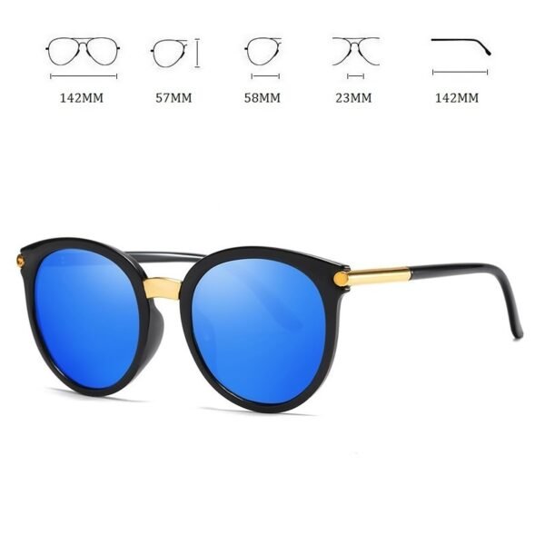 Men Women Round Vintage Classis Design Mirror Sun Glasses - Image 6