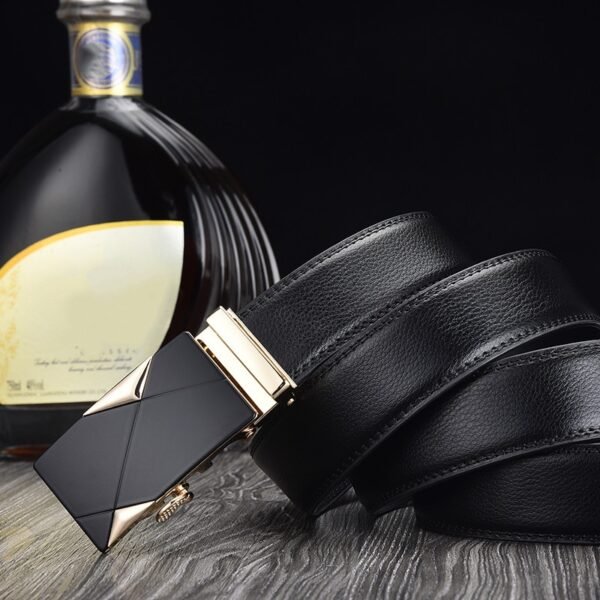 Men's Brand Design High-Quality Cow Leather Alloy Automatic Buckle Belts - Image 3