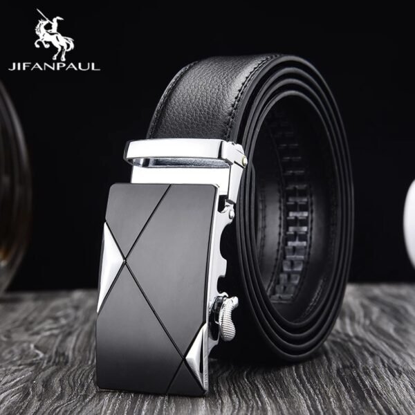 Men's Brand Design High-Quality Cow Leather Alloy Automatic Buckle Belts
