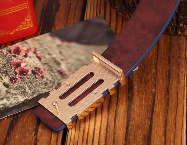 New High-Quality Smooth Buckle Metal Button Pattern Men's Women Fashion Belts - Image 5