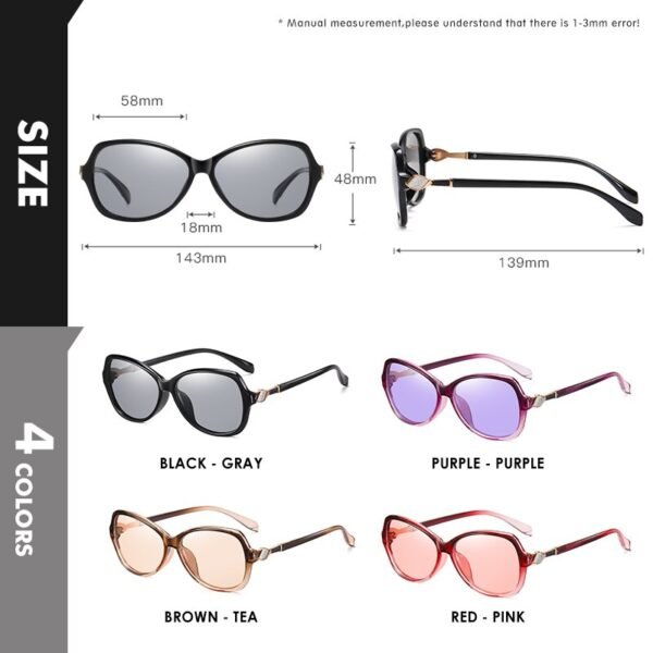 LIOUMO Classic Diamond Photochormic Oval Eyewear Sunglasses - Image 4