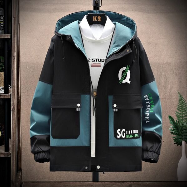 Spring Autumn Male Fashion New Print Casual Coat Windbreaker Youth Jackets - Image 3