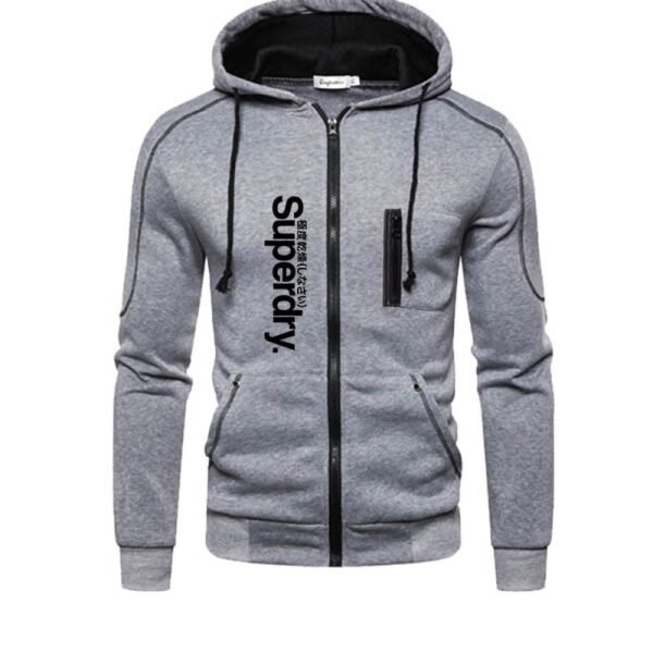 New Print Design Men's Sportswear Hooded Casual Zipper Jacket Sweatshirt - Image 3