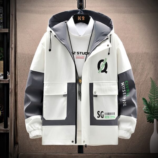 Spring Autumn Male Fashion New Print Casual Coat Windbreaker Youth Jackets - Image 4