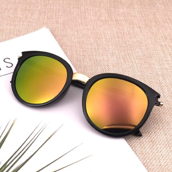 Men Women Round Vintage Classis Design Mirror Sun Glasses - Image 4