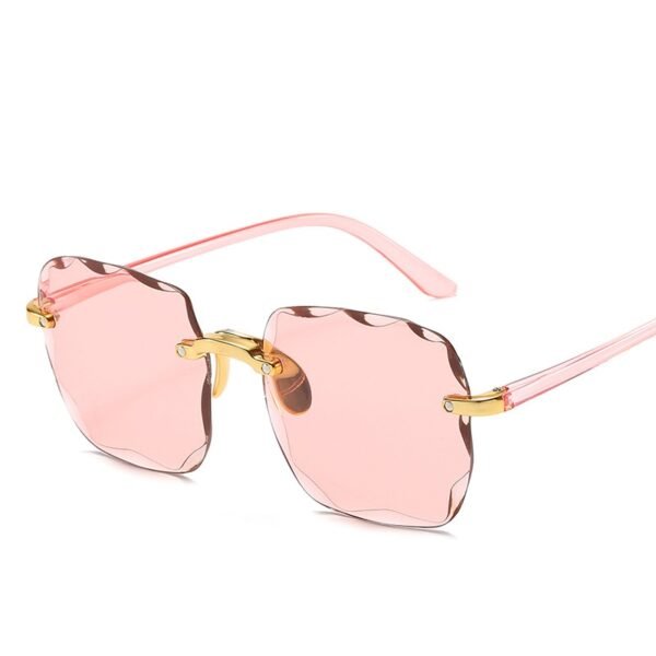 Rimless Square Sunglasses Women Luxury Brand Designer Summer Red Glasses - Image 5