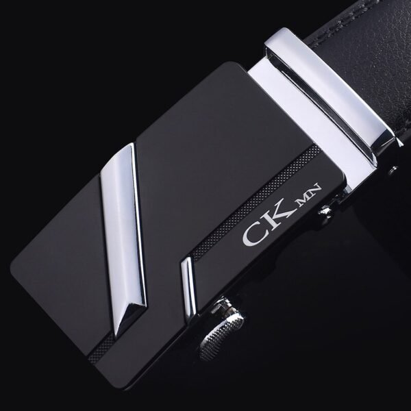 High-Quality Genuine Leather Belt Automatic Buckle Authentic Girdle Men's Belts - Image 4