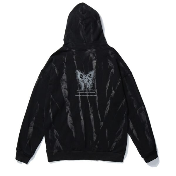 Gothic Horror Skull Print Hoodie Punk Chain High Street Baggy Hooded - Image 2