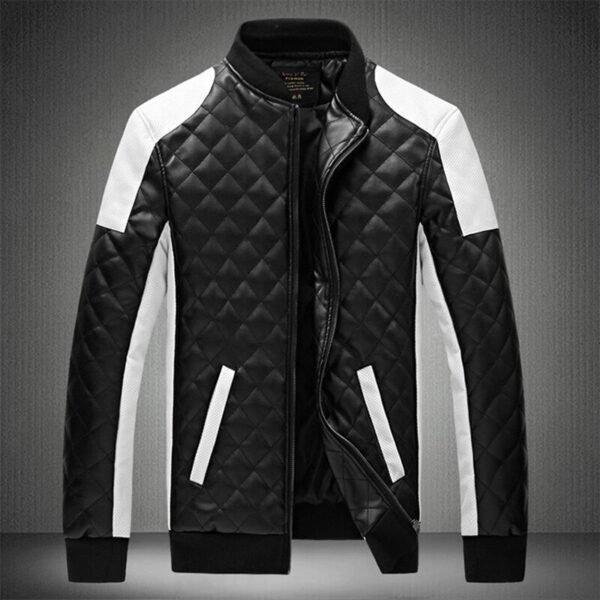 High Quality Mens Casual Classic Leather Jackets Thick Coats Spring/ Autumn - Image 4