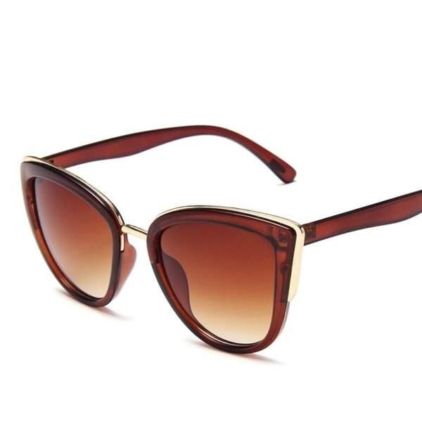Leopard Ladies Cat Eye Sunglasses Vintage Oversized For Female - Image 5