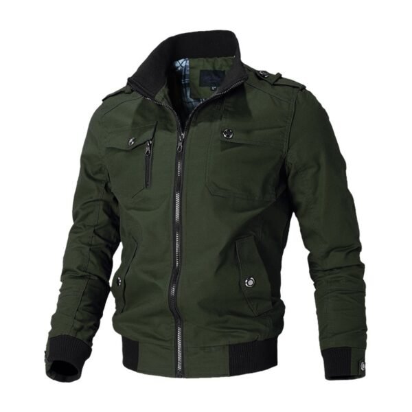New Hot Outwear Stand Slim Men's Casual Coat Military Windbreaker Bomber Jacket - Image 4