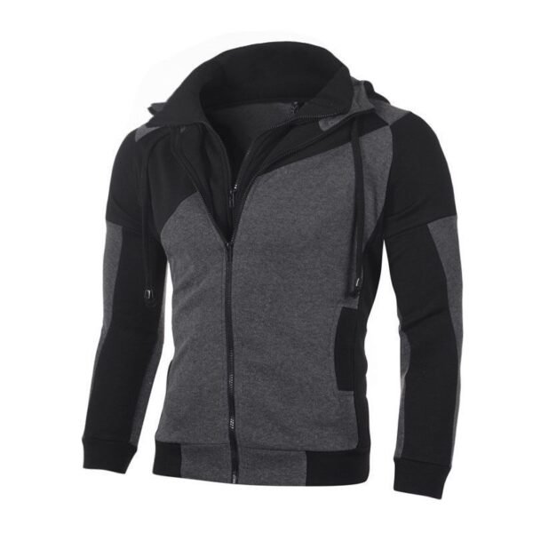 New Autumn and Winter Casual Solid Long Sleeve Men Hooded Streetwear - Image 2
