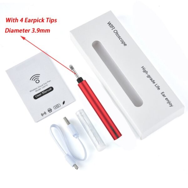 3.9mm WiFi Wireless Tool Ear Cleaner Wax LED Light Camera Otoscope for Android IOS - Image 11