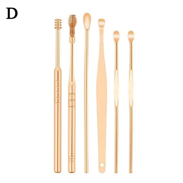 6Pcs/set Earpick Clean Tool Ear Wax Steel Earpick Wax Remover Curette Cleaner Spoon - Image 4