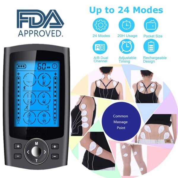 24 Modes Electric EMS Muscle stimulation TENS Unit Electronic Machine Body Massager