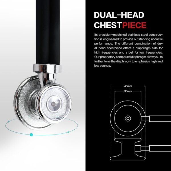 Sinocare Portable Dual Head Stethoscope Cardiology Medical Equipment Device - Image 6