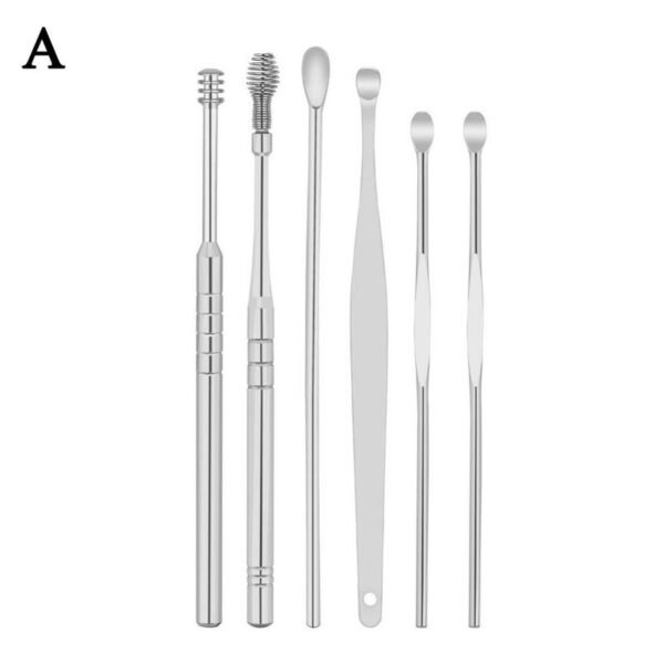 6Pcs/set Earpick Clean Tool Ear Wax Steel Earpick Wax Remover Curette Cleaner Spoon - Image 8