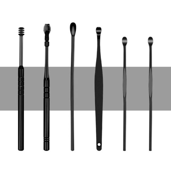 6Pcs/set Earpick Clean Tool Ear Wax Steel Earpick Wax Remover Curette Cleaner Spoon - Image 2