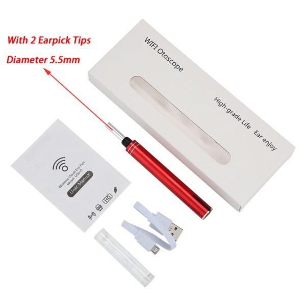 3.9mm WiFi Wireless Tool Ear Cleaner Wax LED Light Camera Otoscope for Android IOS - Image 3