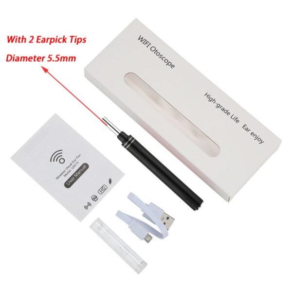 3.9mm WiFi Wireless Tool Ear Cleaner Wax LED Light Camera Otoscope for Android IOS - Image 7