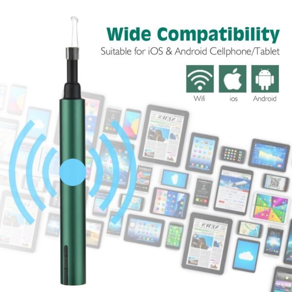 3.9mm WiFi Wireless Tool Ear Cleaner Wax LED Light Camera Otoscope for Android IOS - Image 4