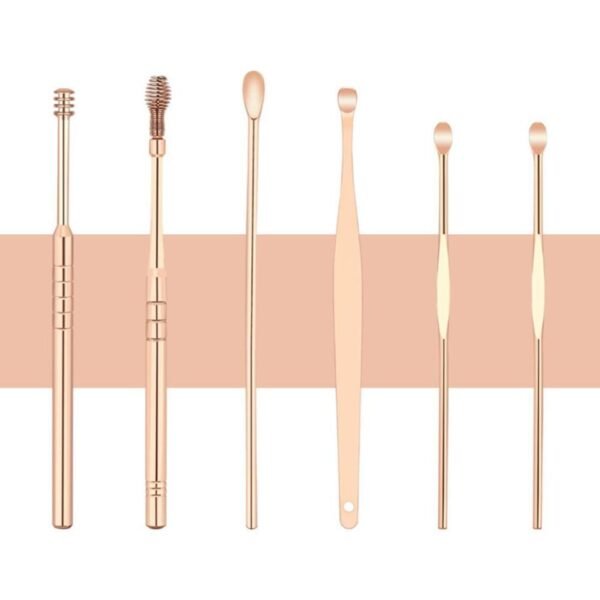 6Pcs/set Earpick Clean Tool Ear Wax Steel Earpick Wax Remover Curette Cleaner Spoon - Image 7