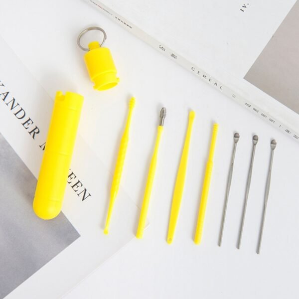 7PCs/Set Ear Cleaner Earwax Removal Tool Earpick Curette Reusable Ear Cleaning Wax - Image 6