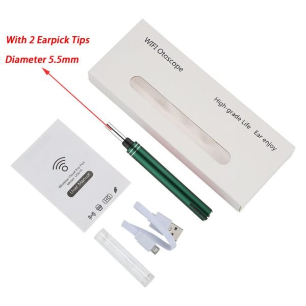 3.9mm WiFi Wireless Tool Ear Cleaner Wax LED Light Camera Otoscope for Android IOS - Image 6