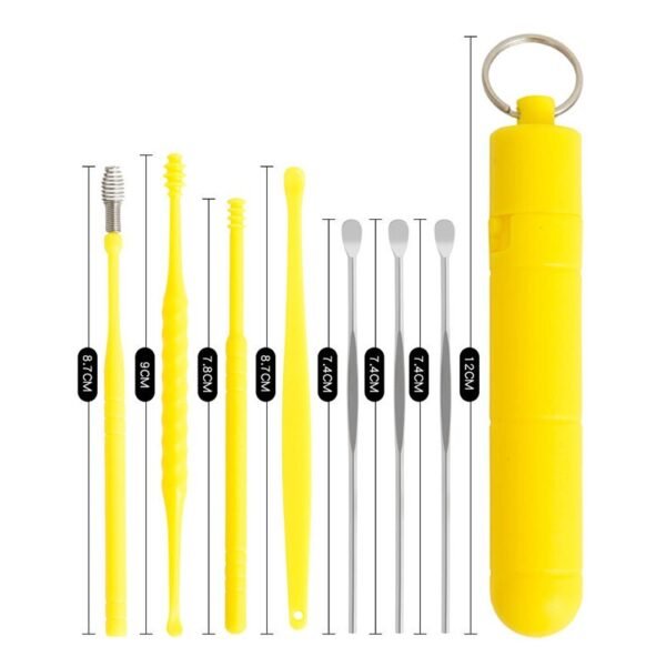 7PCs/Set Ear Cleaner Earwax Removal Tool Earpick Curette Reusable Ear Cleaning Wax - Image 5