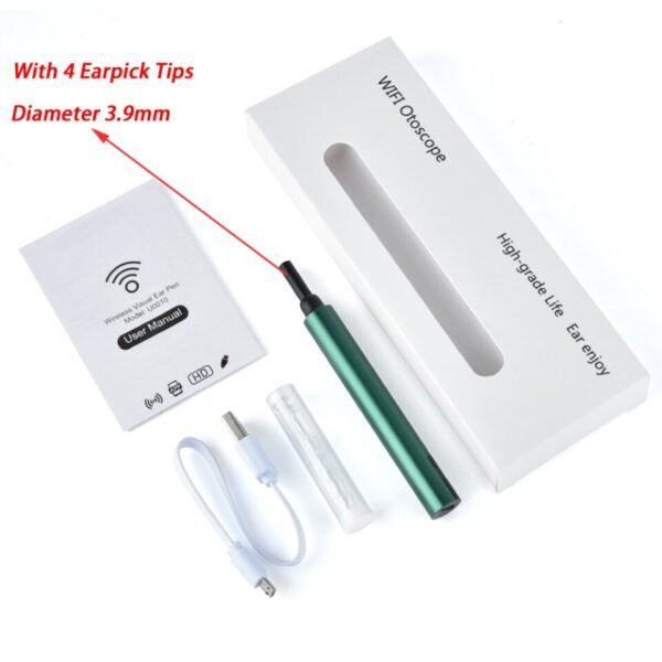 3.9mm WiFi Wireless Tool Ear Cleaner Wax LED Light Camera Otoscope for Android IOS - Image 8