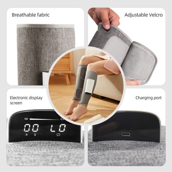 2pcs Wireless Leg Massager Pair Smart Air Compression Rechargeable Relax Massage - Image 5
