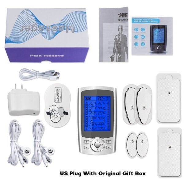 24 Modes Electric EMS Muscle stimulation TENS Unit Electronic Machine Body Massager - Image 12