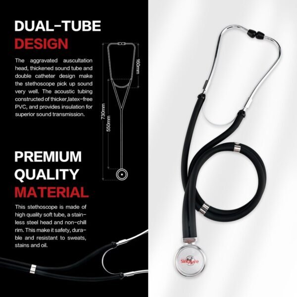 Sinocare Portable Dual Head Stethoscope Cardiology Medical Equipment Device - Image 3