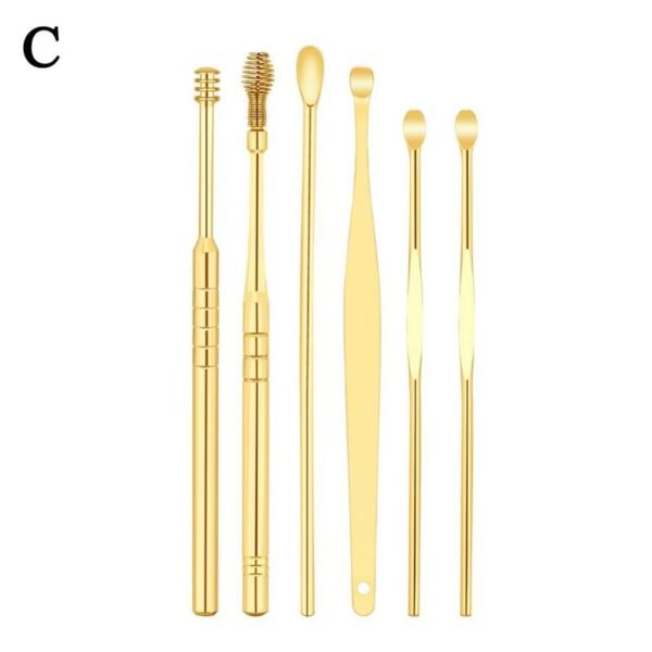 6Pcs/set Earpick Clean Tool Ear Wax Steel Earpick Wax Remover Curette Cleaner Spoon - Image 9